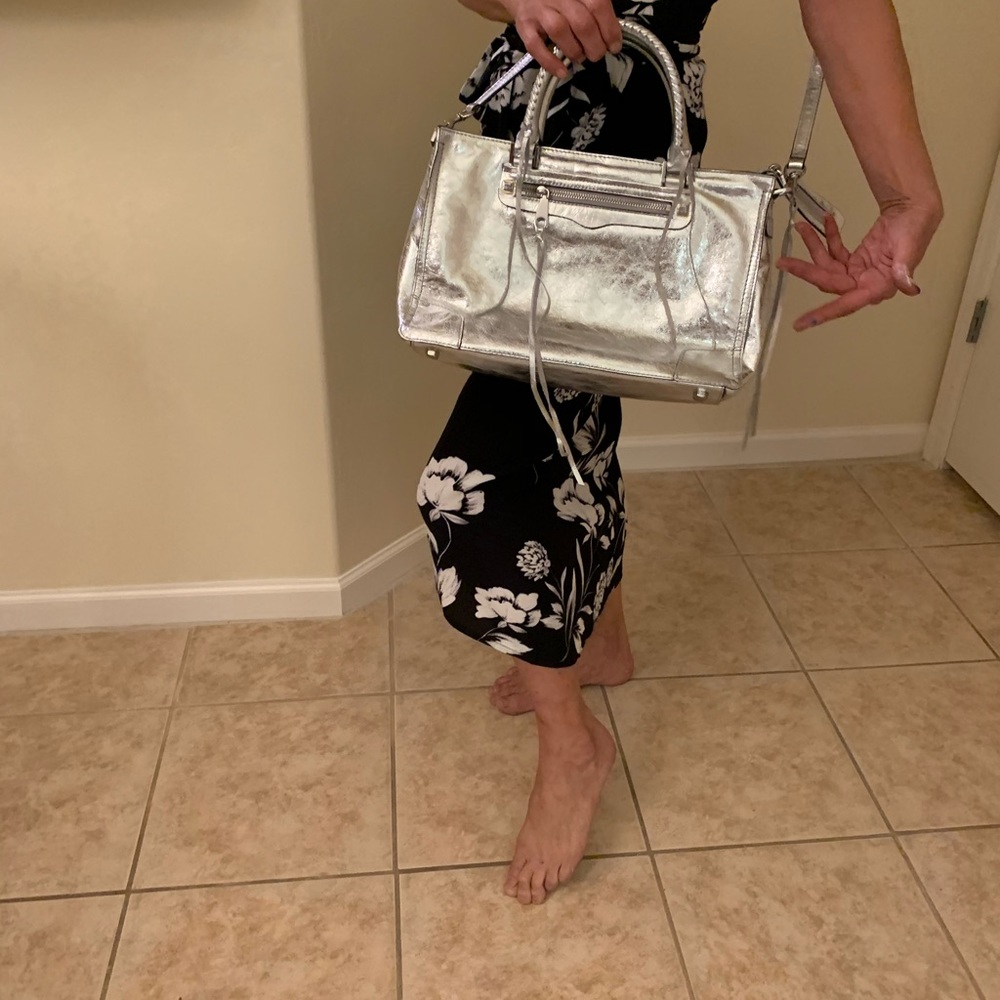 Rebecca Minkoff silver metallic satchel
